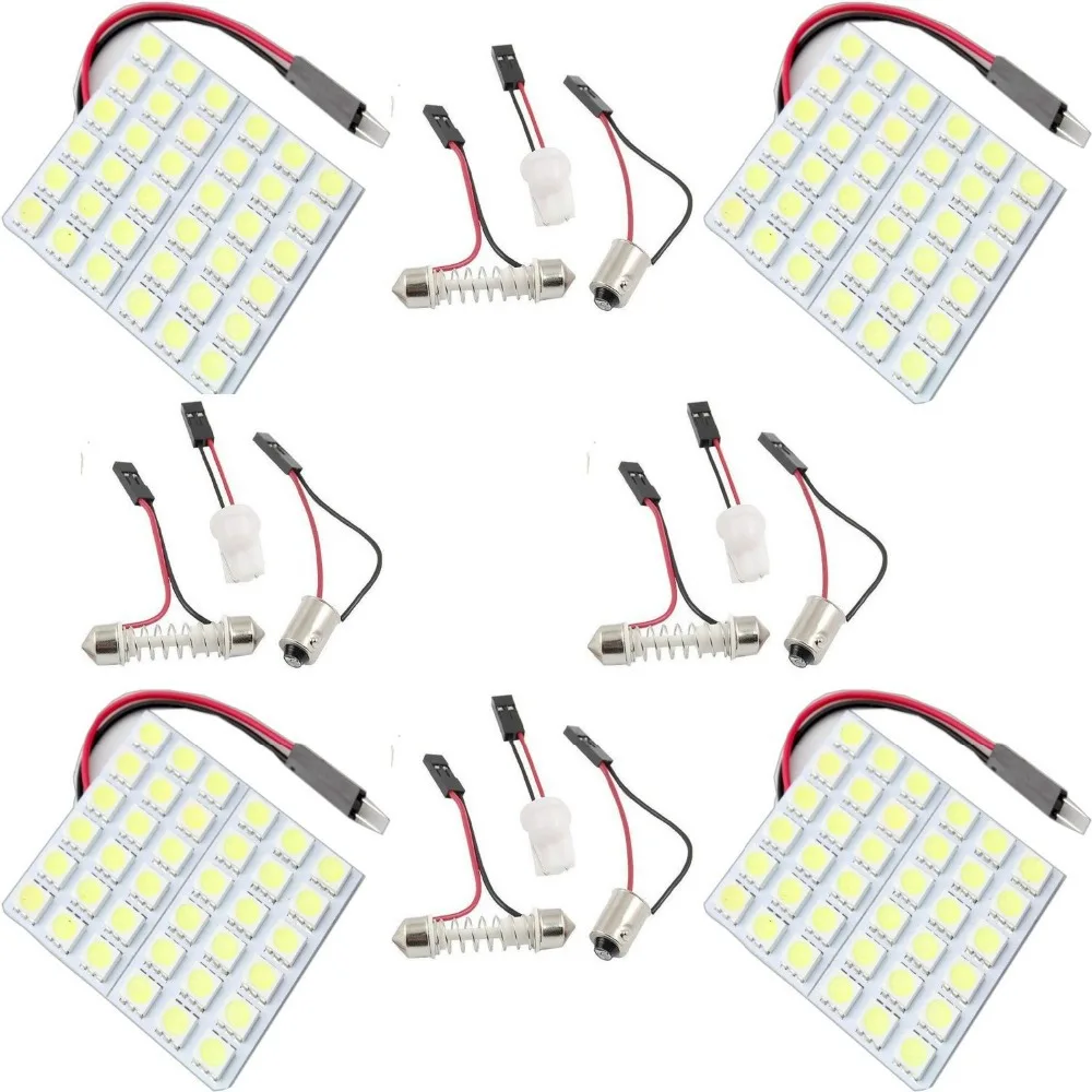 

4 шт. 5050 36SMD панель купольная лампа для автомобиля для чтения интерьера лампа, потолок автомобиля с BA9S T10 переходник для фестона