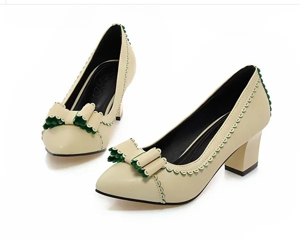 Женские милые модные туфли с бантом и кружевной бахромой Максимально точный