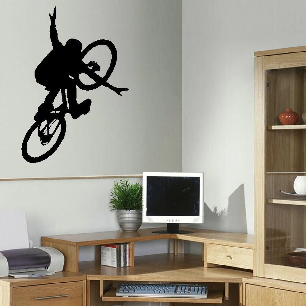 Бесплатная доставка велосипед BMX детская художественная Настенная Наклейка для