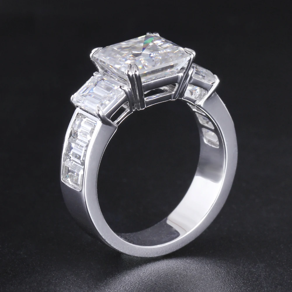 Твердые 10 к белое золото мм квадратный огранка Ашер D Цвет Муассанит Обручение