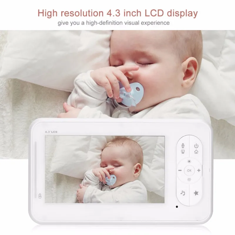 IMPORX 4.3 inch Color Wireless Lullaby Video Baby Monitor Security Camera 2 Way Talk Night Vision IR LED Temperature Monitoring