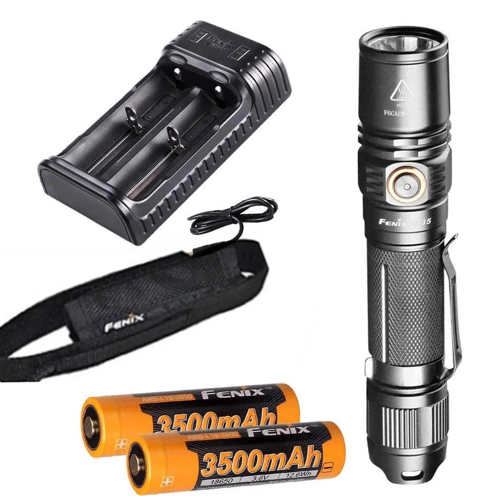 Fenix PD35 V2.0 2018 обновление 1000 складной фонарик с 2X3500 мА/ч Батарея are-X2 Зарядное