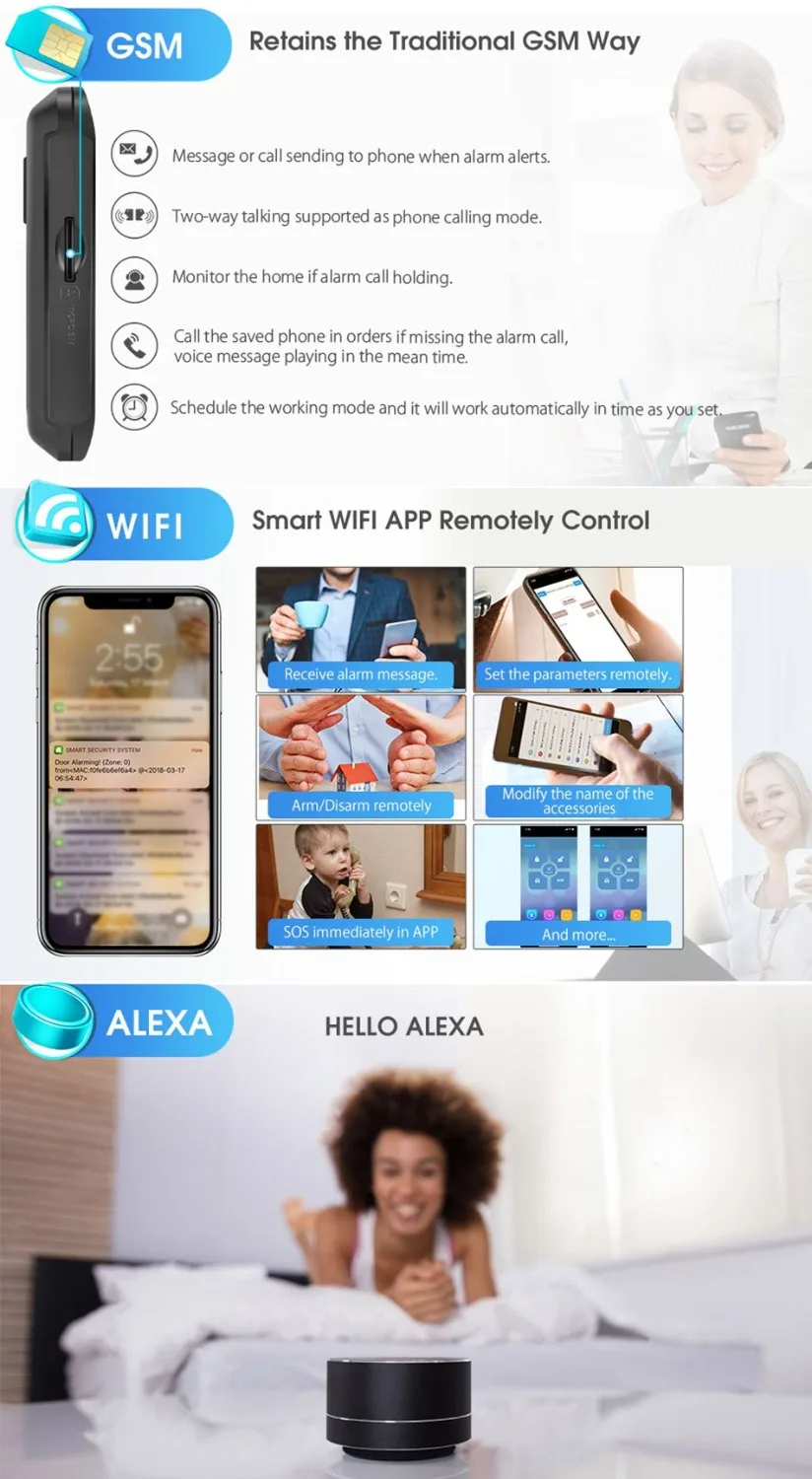 Yobang безопасности 4 3 дюймов Беспроводной домашней WI FI 3G сим карта EN RU ES PL де