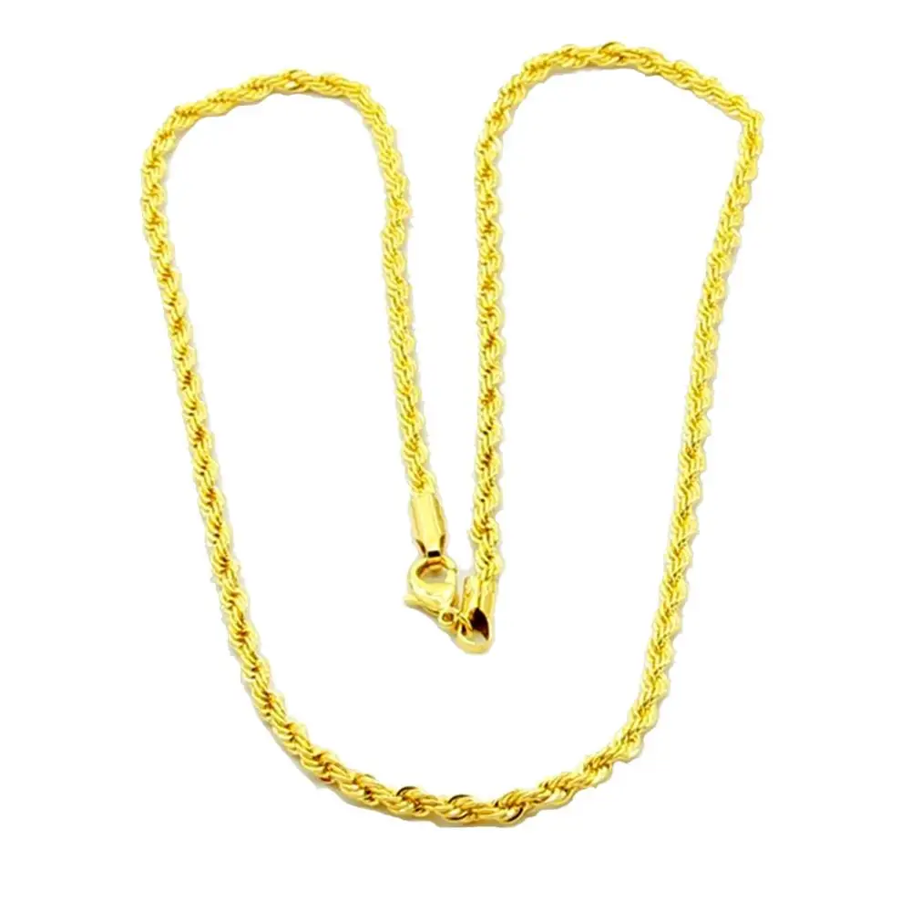 Модное мужское ожерелье из желтого золота 24 к с искусственными звеньями Мужская