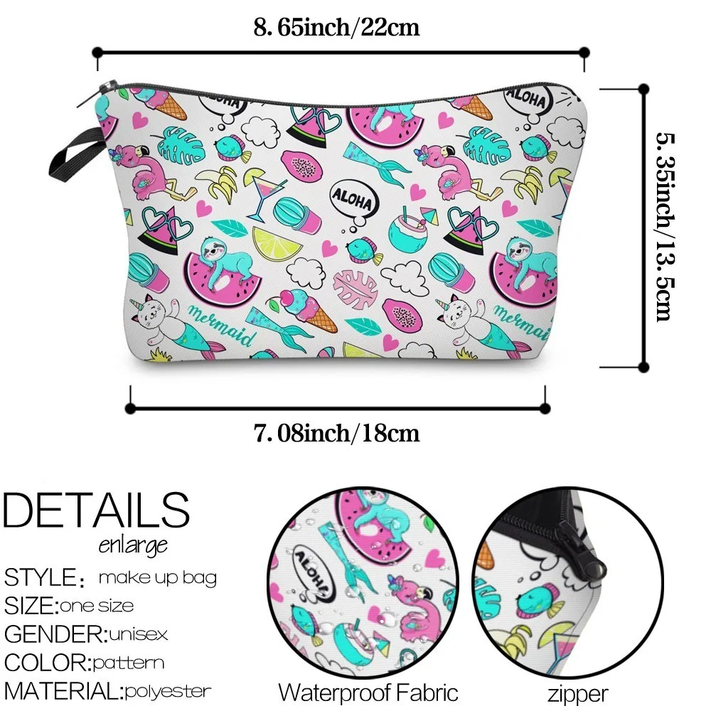 Deanfun косметичка русалки Водонепроницаемая печать милый ленивый макияж сумки c