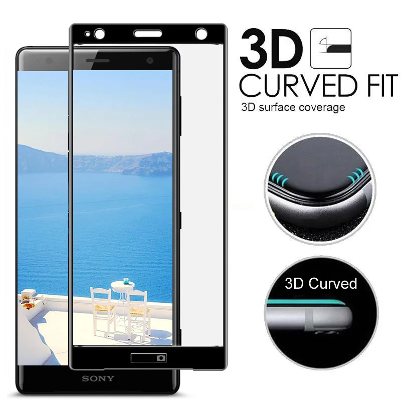 Закаленное стекло 3D для Sony Xperia xa2 защитная пленка с полным покрытием XA1 Plus Ultra XZ X 2