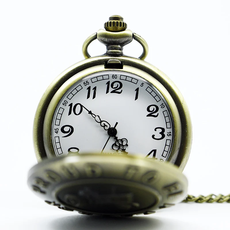 Модные часы с бронзовым изображением трактора кварцевые карманные гордиться