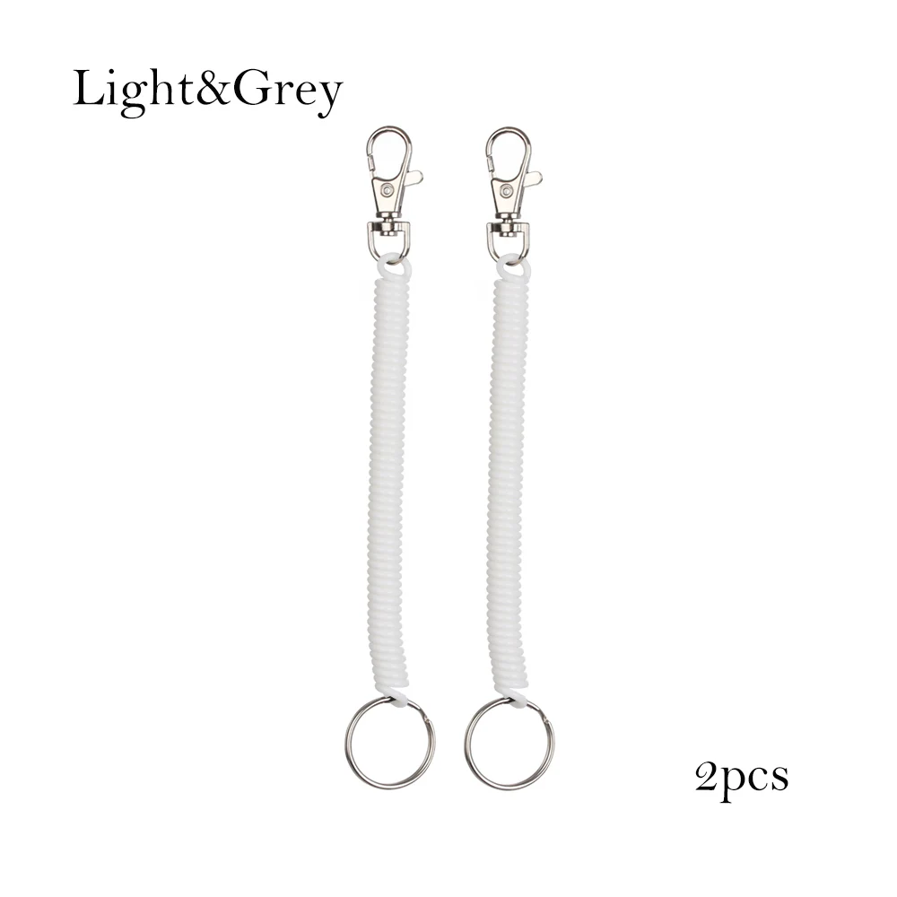 Light Grey 2 шт. Тактический выдвижной пластиковый телефон пружинный эластичный канат инструмент безопасности для наружного туризма кемпинга анти-потеря брелок - Цвет: Light Grey