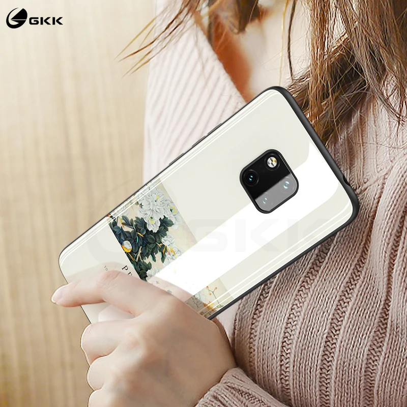Чехол с GKK узором для huawei mate 20 30 pro, чехол из закаленного стекла с мягкими краями, TPU, силиконовый чехол для huawei mate 20 P30 pro, чехол