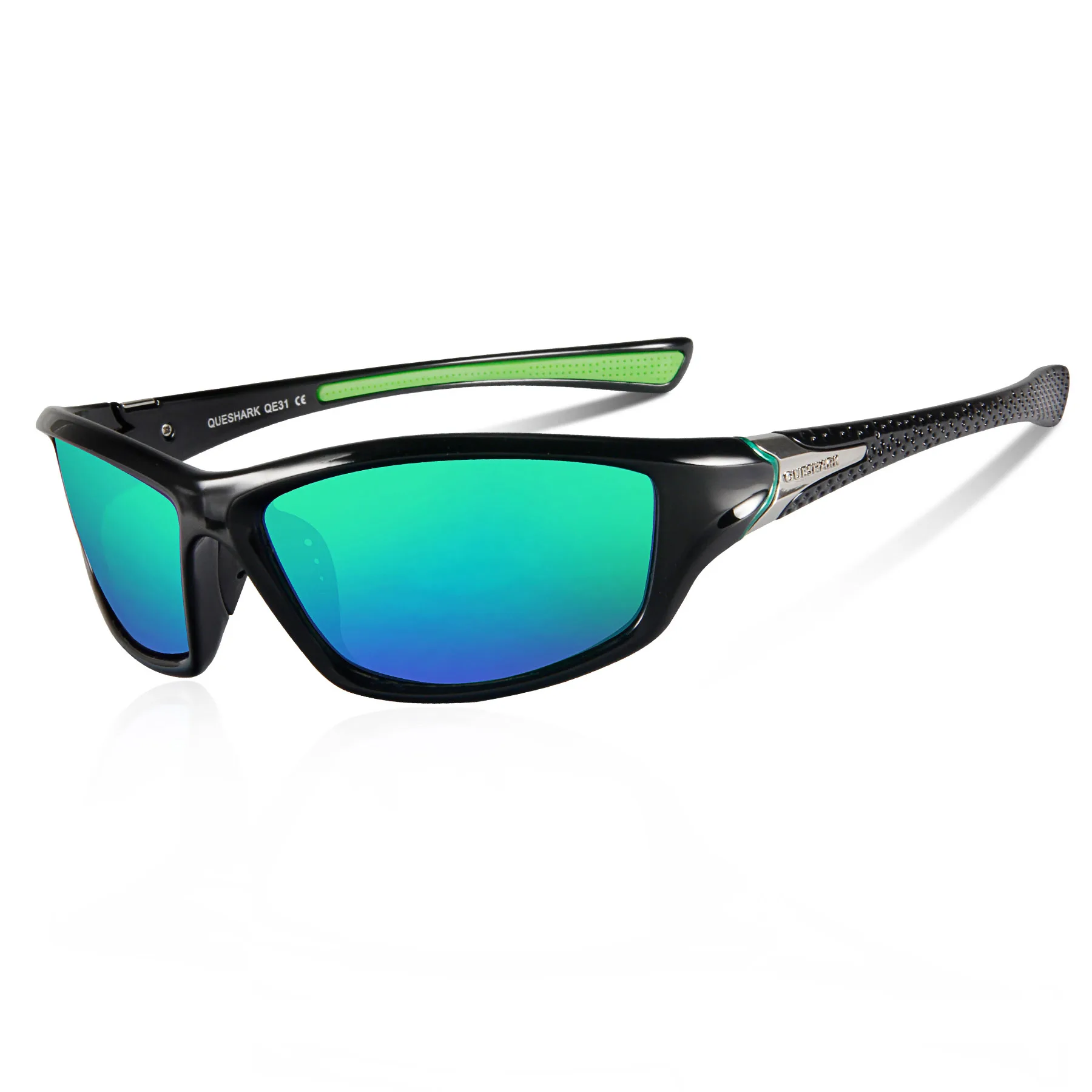 Green QUESHARK Uv400 велосипедные поляризационные солнцезащитные очки для ночной езды, велосипедные очки для пеших прогулок, рыбалки, альпинизма, солнцезащитные очки для велосипеда - Цвет: Green