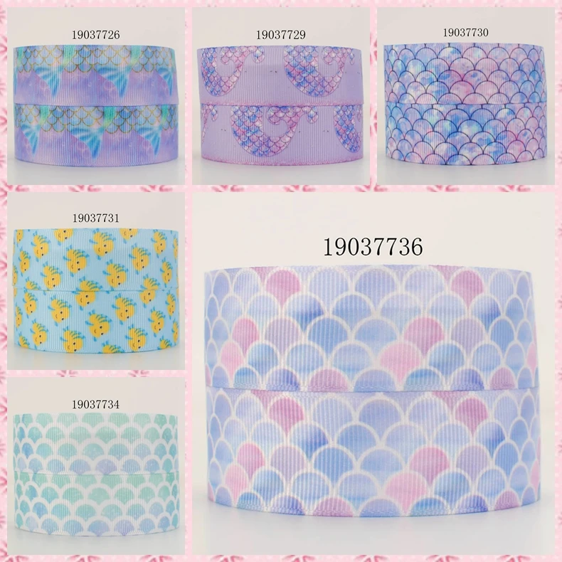 10 ярдов-разные размеры-яркая лента с рисунком рыбьей чешуи корсажная принтом
