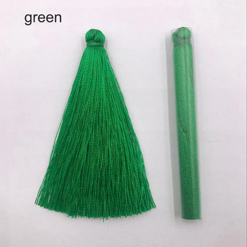 3 green 5 шт./лот, 65 мм, шелковая кисточка, бахрома, шитье, Банг, кисточка, отделка штора ручной работы, кисточка для рукоделия, ювелирных изделий, сделай сам, Прививка - Цвет: 3 green