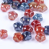 acrylic charms jelly glitter beads silver powder half hole star beads for jewelry making handmade accessories for bracelets