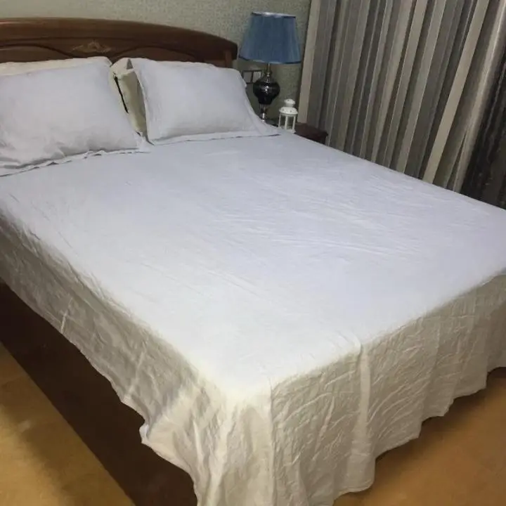 100% льняные комплекты постельного белья однотонные Цвет Лен пенька дома Texiles