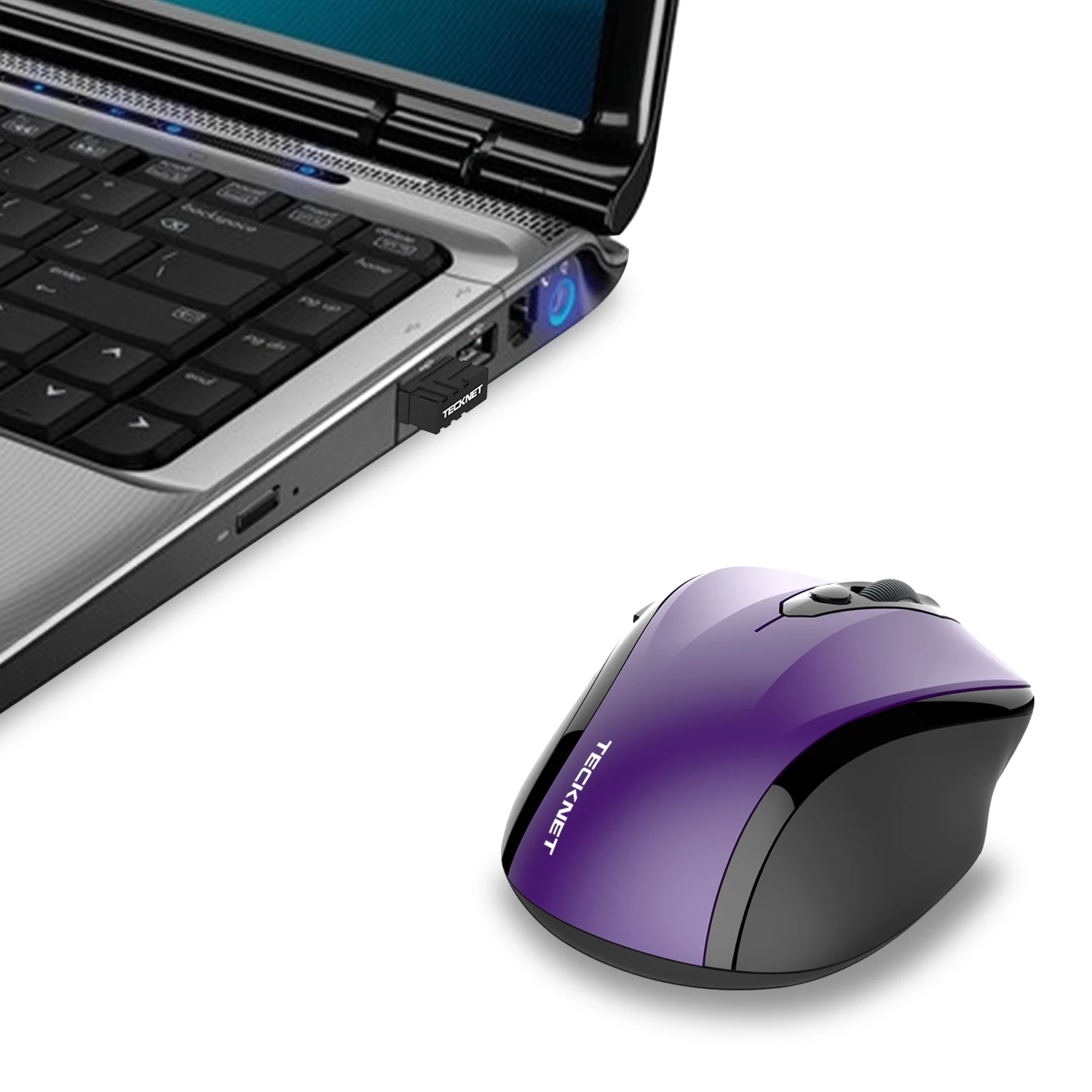 TeckNet Беспроводная игровая мышь 6 кнопок 2400 DPI светодиодный оптическая USB