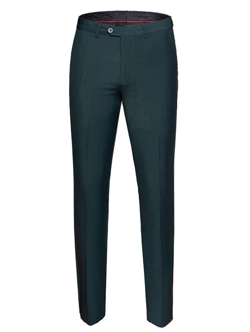green PYJTRL Для мужчин s Однотонная одежда Бизнес оккупации Slim Fit платье офисные брюки мужская одежда брюки для официального костюма Повседневное для Для мужчин - Цвет: green