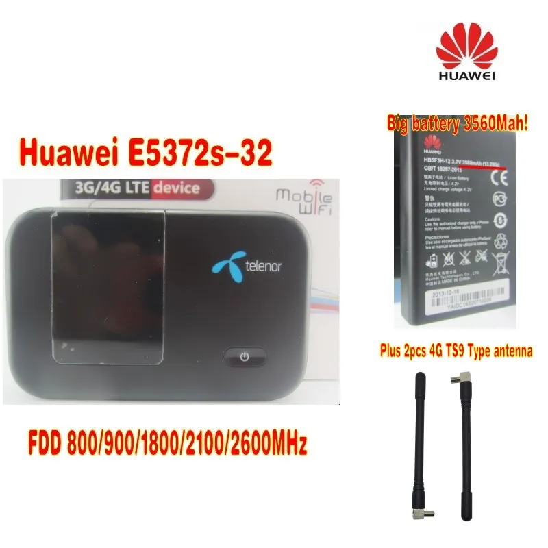 Разблокированный Huawei с ёмкой батареей 3560 мА/ч E5372Ts 32 Кот 4 3g функцией Wi Fi