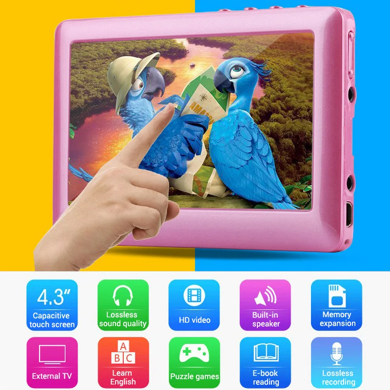 4 3 ''Сенсорный экран Музыка MP3 плеер 8 ГБ с Hd Камера цифрового видео FM радио