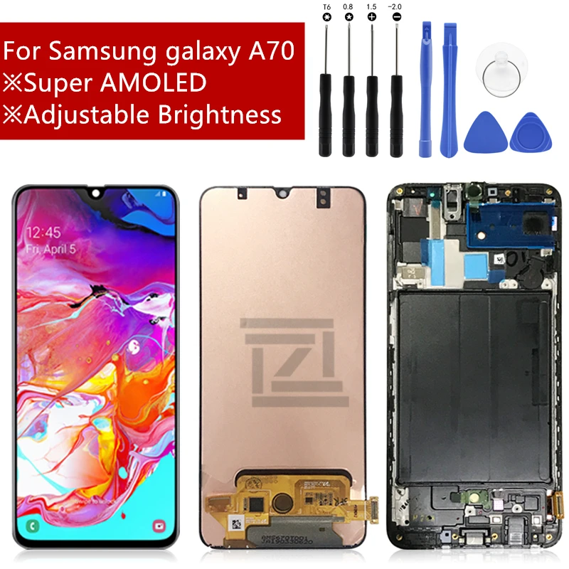 Супер AMOLED для samsung galaxy A70 A705 A705F SM-A705F SM-A7050 lcd сенсорный экран дигитайзер сборка для samsung A70 lcd