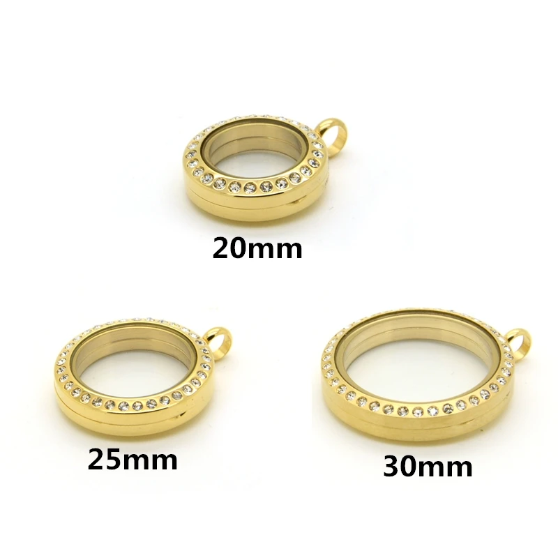 Подвеска из нержавеющей стали под золото 20/25/30 мм|locket pendant|magnetic glassglass lockets |