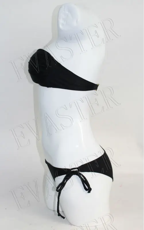 Latest design Sweet The Maya Twist Bandeau Top &amp Double-String Bottom sexy black bathing suit |