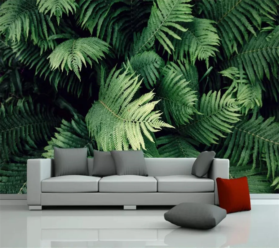 3d обои для гостиной спальни тропических растений папоротник домашний декор|Обои|