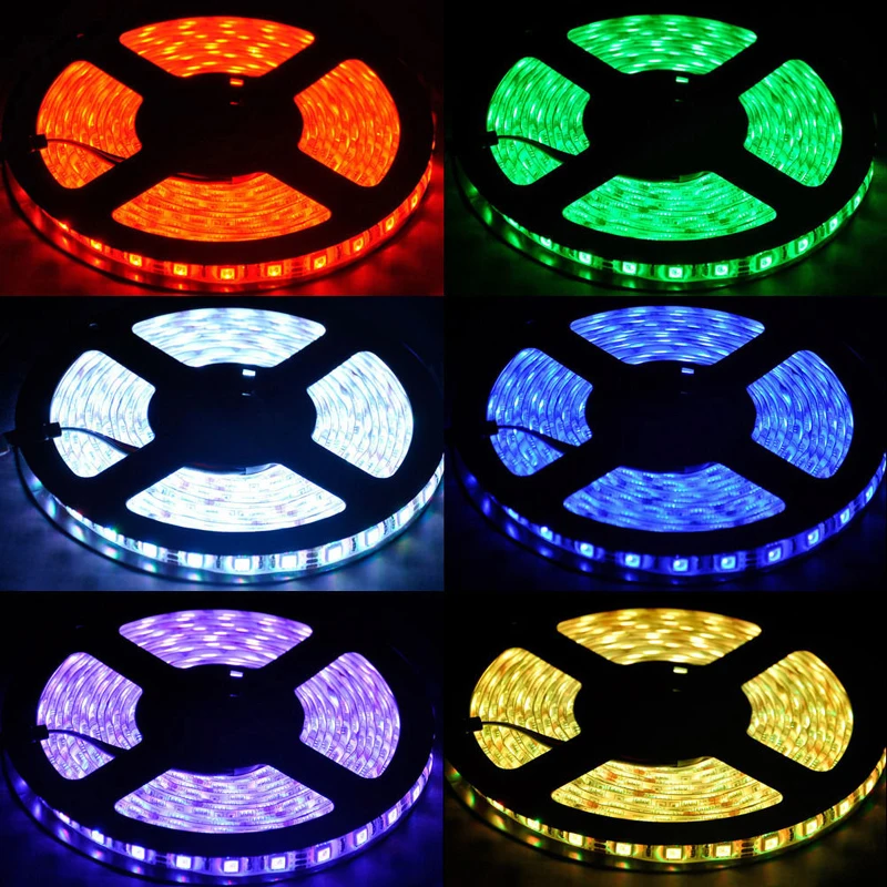 5 м 5050 60 светодиодный AC/DC 12V 55W Водонепроницаемый Светодиодная лента RGB светильник