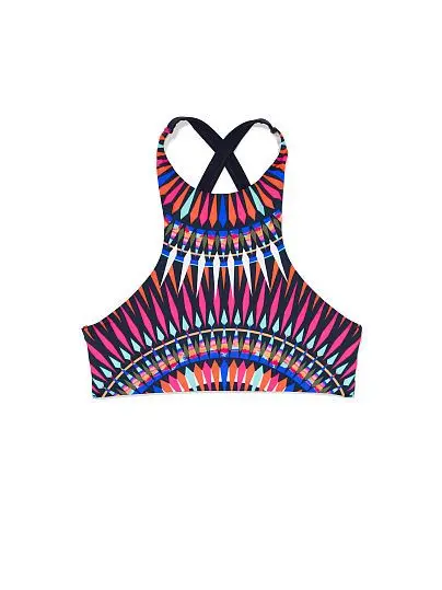 2017 новый женский bikinis set цветочный цвет грудь бинты купальники высокая шея