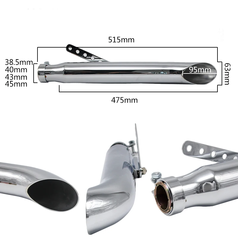 Мотоцикл кафе гонщик выхлопной трубы глушитель хвост Глушитель Трубы для Harley