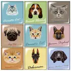 Красивые Мультяшные Животные Собаки Кошки 12 мм20 мм25 мм30 мм для квадратного стеклянного кабошона плоская задняя часть DIY ювелирных изделий Компоненты FB0276