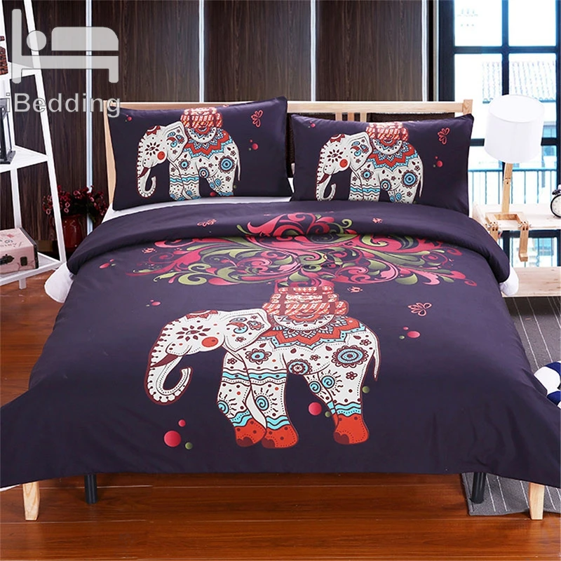 3 шт./компл. Комплект постельного белья с индийским слоном и богемным принтом