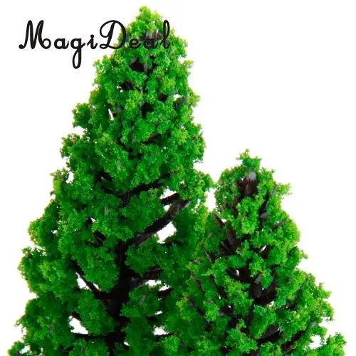 MagiDeal 10 шт. 1/50 масштаб зеленый поезд набор пейзаж пластик Модель Дерево для дома