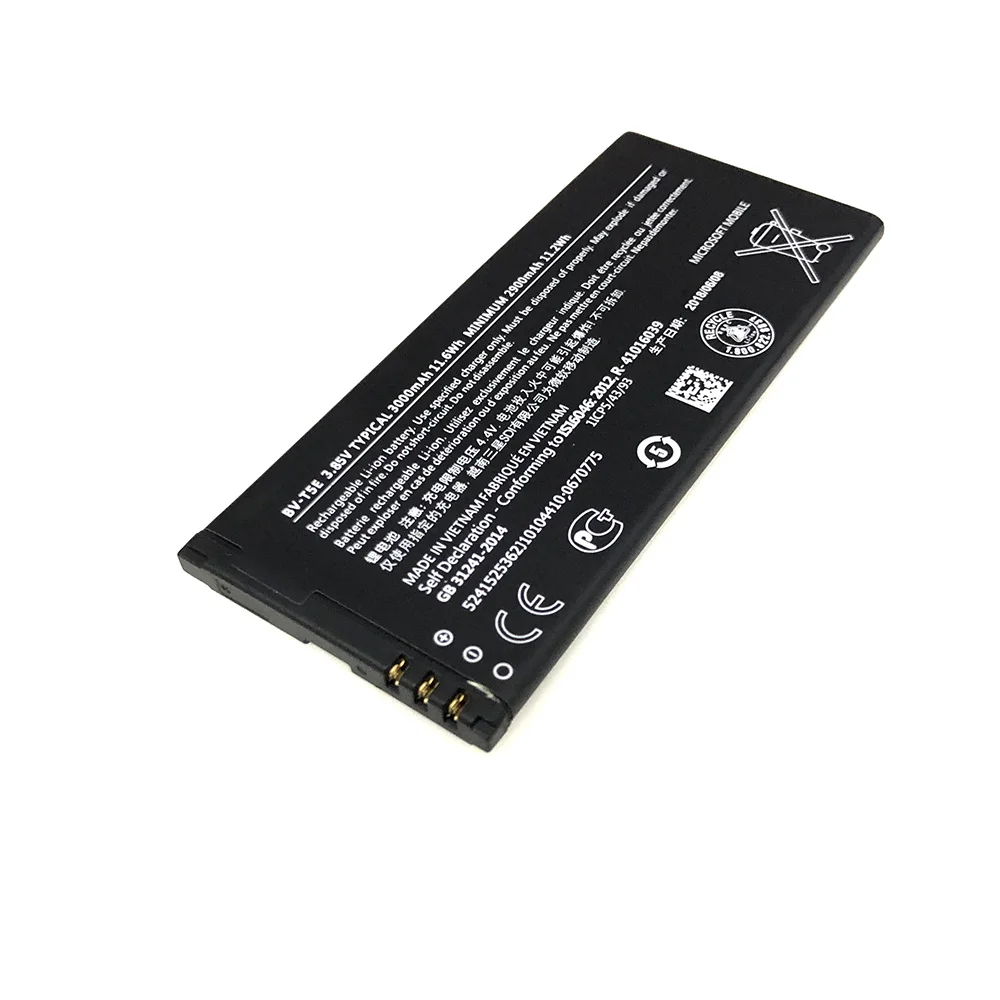 Для microsoft Lumia 950 BV T5E Батарея BV-T5E BVT5E RM-1106 RM-1104 RM-110 3000 мА/ч, полный Ёмкость батареи