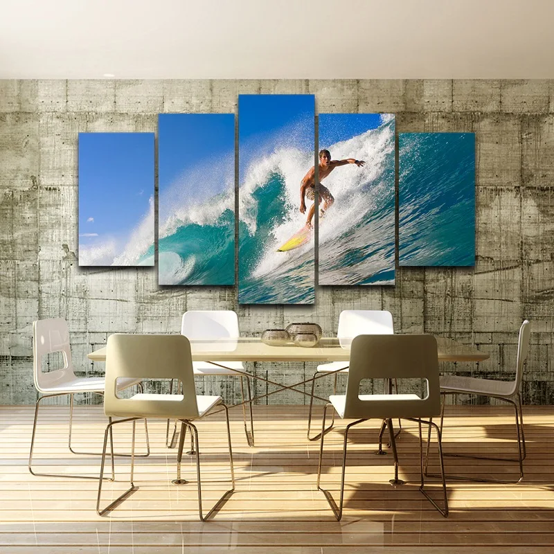 

Surfer Waves Artistic Printed Drawing on Canvas Framed wall art picture Spray Oil Painting Decoration Printed Home Decor AE0833