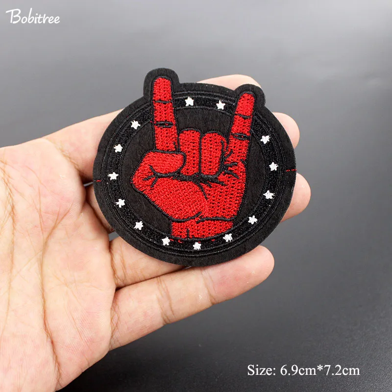 1 pcs Мода Панк Рок музыка ACDC вышитые нашивки значки Утюг на одежду наклейки на рюкзак глажка - Цвет: 1 pcs