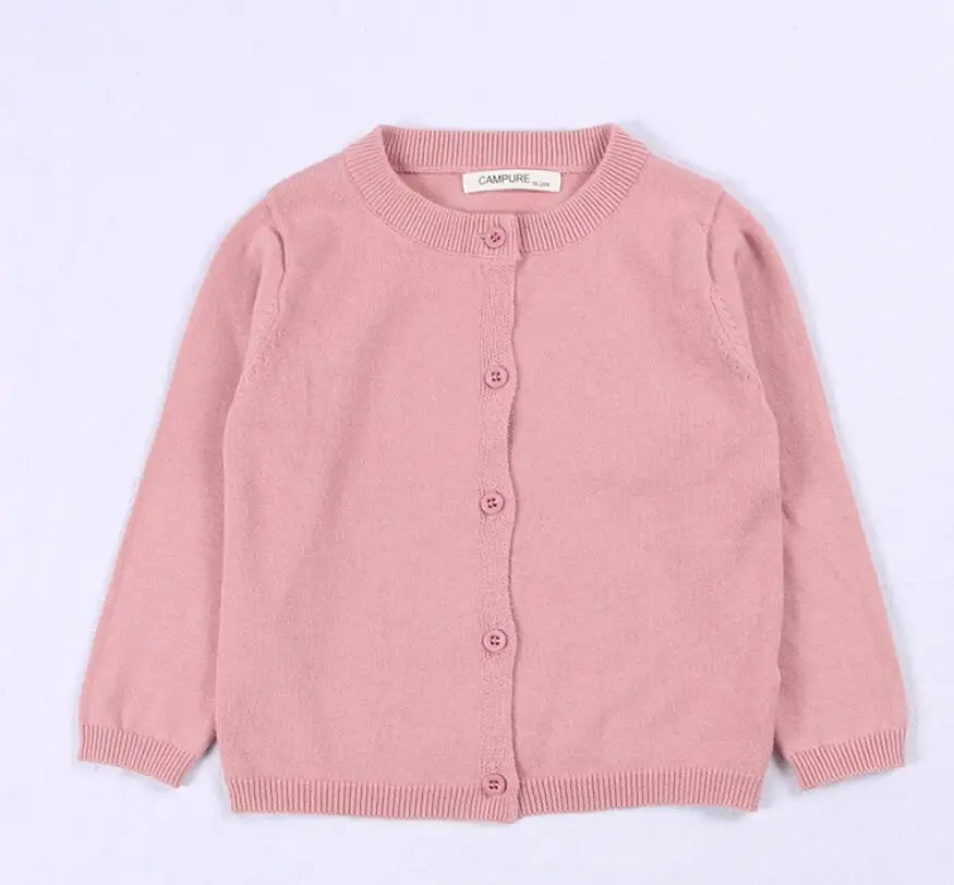 New Pink Детский кардиган для мальчиков и девочек, Свитера на весну-осень для маленьких девочек, однотонный хлопковый свитер, куртка для мальчиков, детские вязаные свитера для девочек - Цвет: New Pink