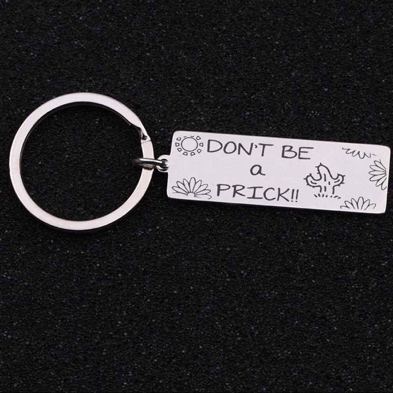 Don't Be A Prick Keychain Stick Figure Cactus For Lover Gift Protecting Plants Key Ring Charm Holder Jewelry | Украшения и