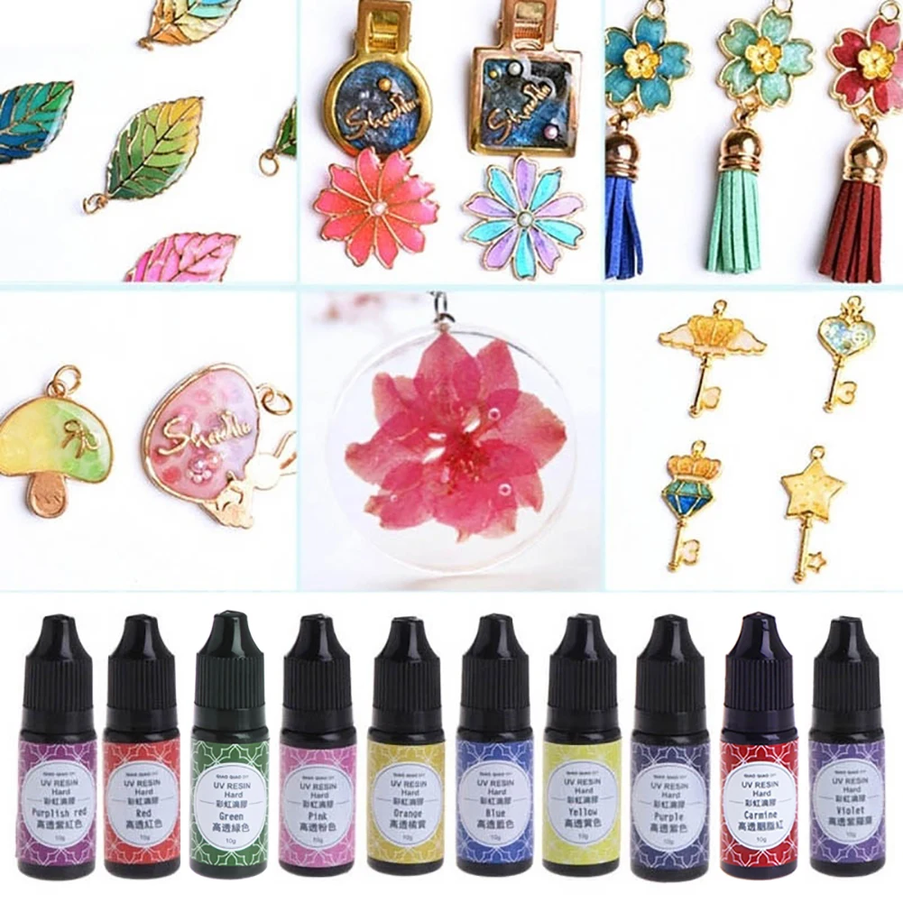 10g UV Resin Glue Epoxy Ultraviolet Curing Transparent Colorant Pigment DIY Jewelry Craft Decoration shipping | Украшения и