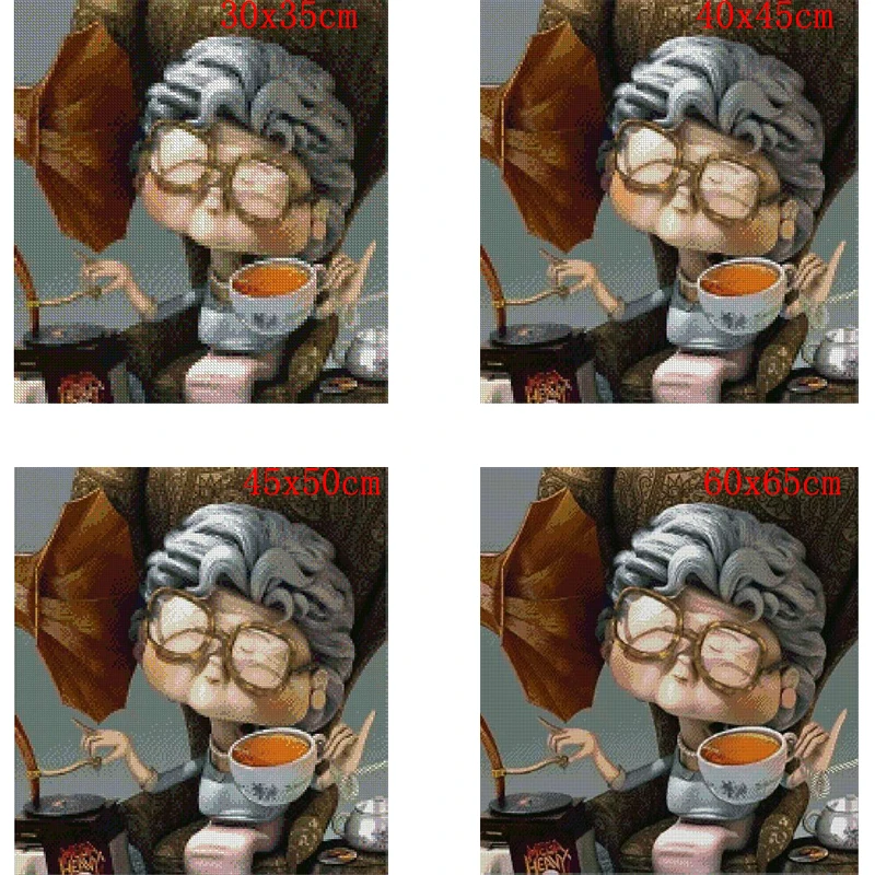 DIY Алмазная картина для пожилых людей прослушивание музыки вышивка крестиком