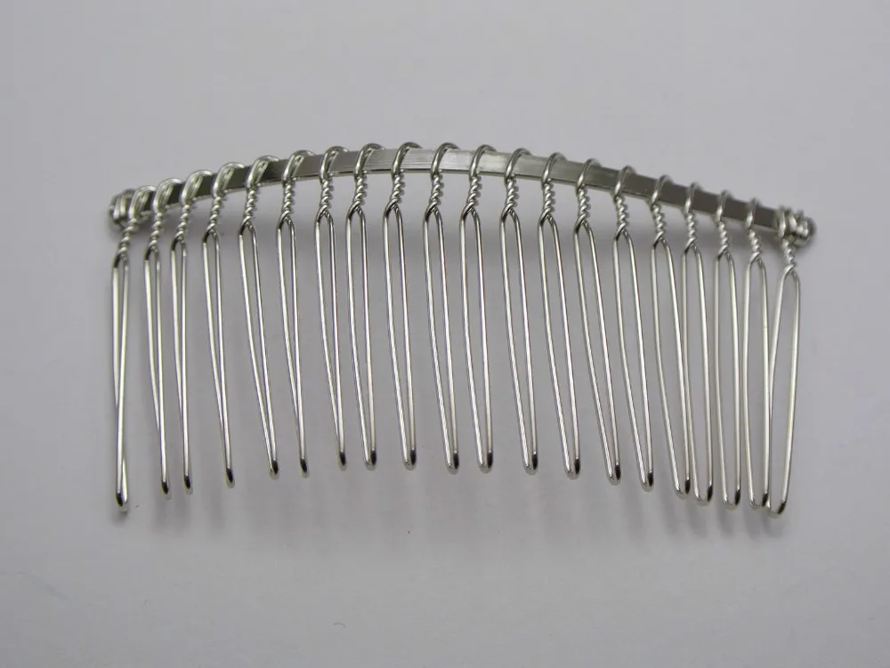 

10 Silver Colour Tone Metal Hair Side Combs Clips 76X37mm for DIY Craft