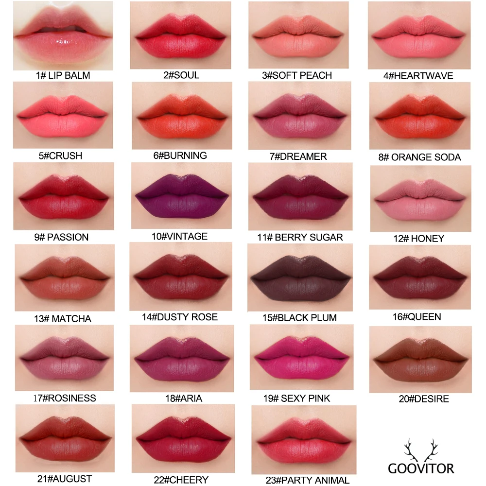 GOOVITOR beauty долговечный матовый губная помада красный бархатный увлажняющий