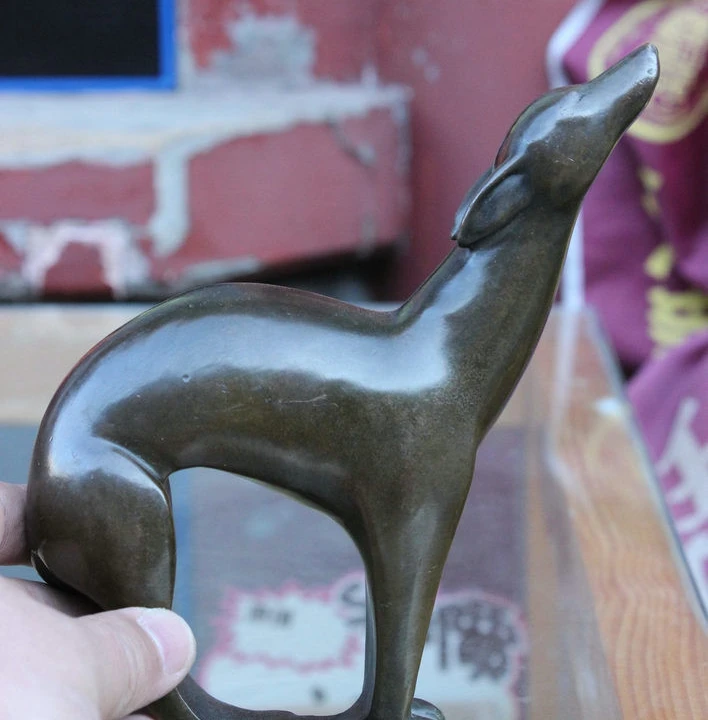 Western Art Bronze Sculpture Italian Greyhound Dog sighthound Statue Figurine | Дом и сад