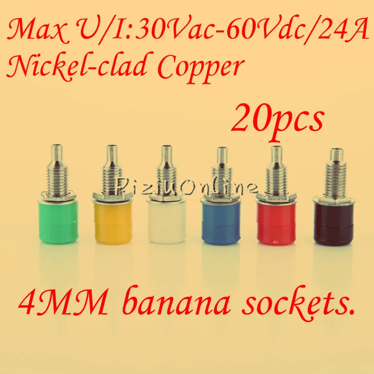 

20PCS/LOT High quality YT225 nickel-clad copper 4mm banana sockets Audio accessories Terminal Blocks banana jack Free Shipping