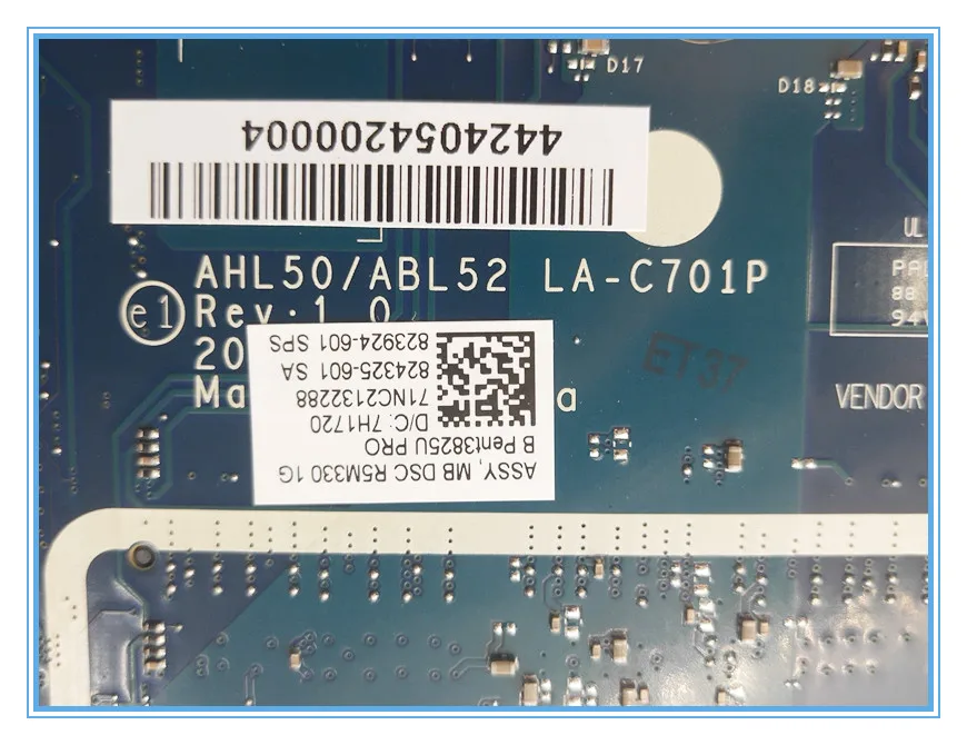 15-AC системная плата 440-G3 440 G3 P3825U материнская 824325-601 823924-601 AHL50 ABL52 LA-C701P для ноутбука HP