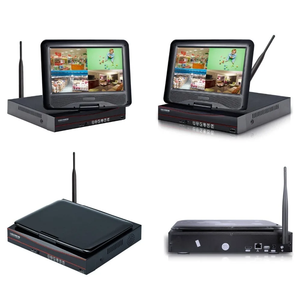 Home Surveillance System Wifi 8CH NVR 10.1 Inch LCD Display 960P HD Plug Play Waterproof Security Camera Wireless Outdoor|system camera|system