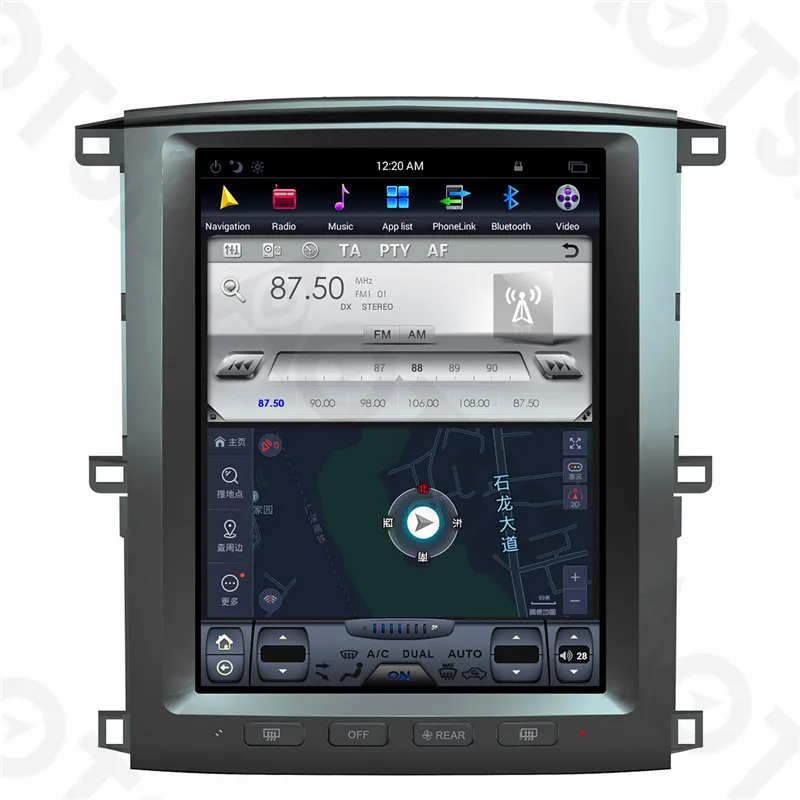 Android 7,1 Tesla Стиль 12 дюймов автомобиль без DVD плеер gps навигация для TOYOTA LAND CRUISER LC100 03 Радио Стерео Satnav мультимедиа