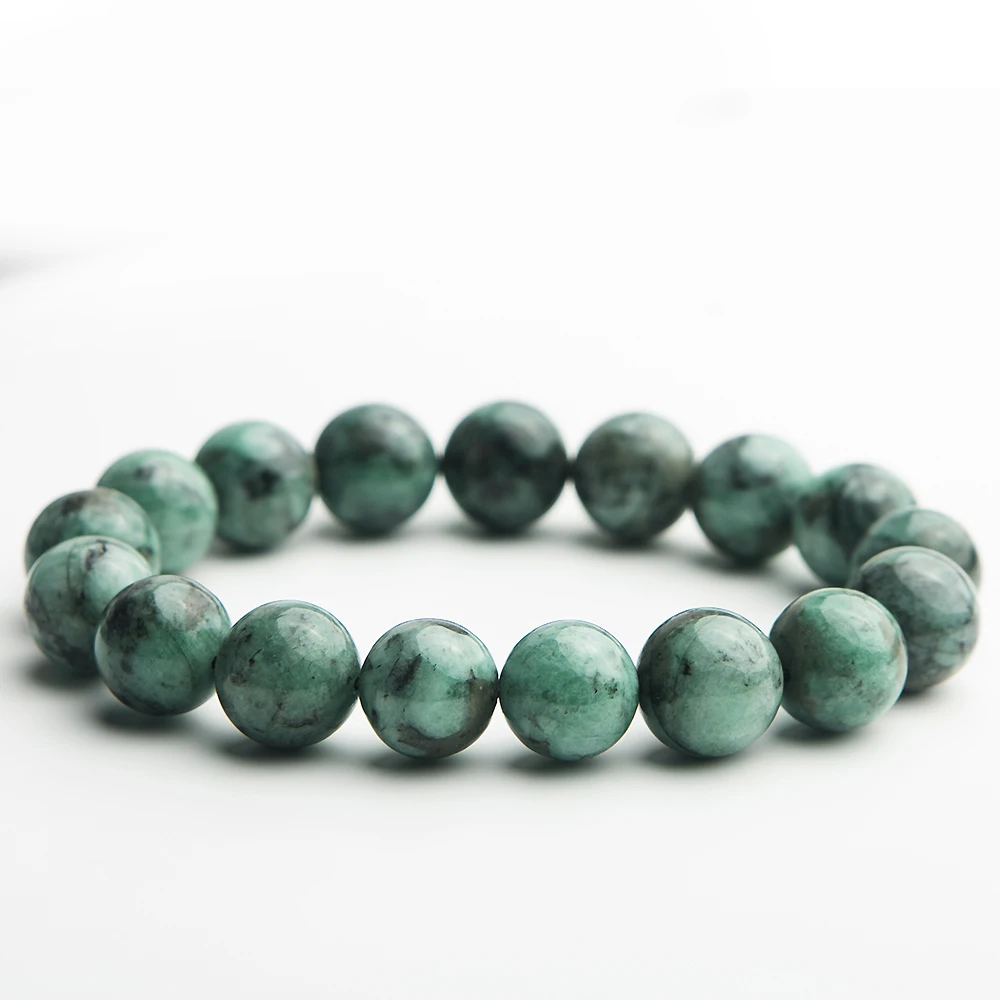 Natural Green Emerald Crystal Round Beads Bracelet 10mm 11mm 12mm Gemstone Women Rarest Jewelry AAAAA | Украшения и аксессуары