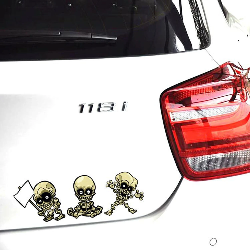 Aliauto Забавный мультфильм Скелетон действие 3 комбинации призрак Rider стикер