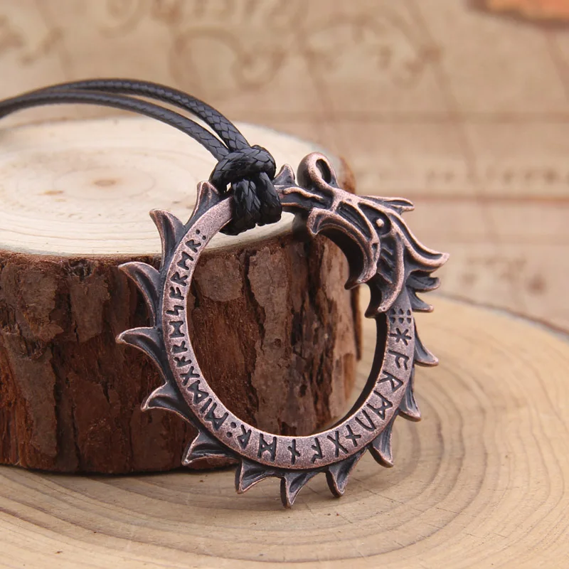 Дракон викингов исландский Vegvisir шлем ужас в Рунический Круг Кулон волшебный