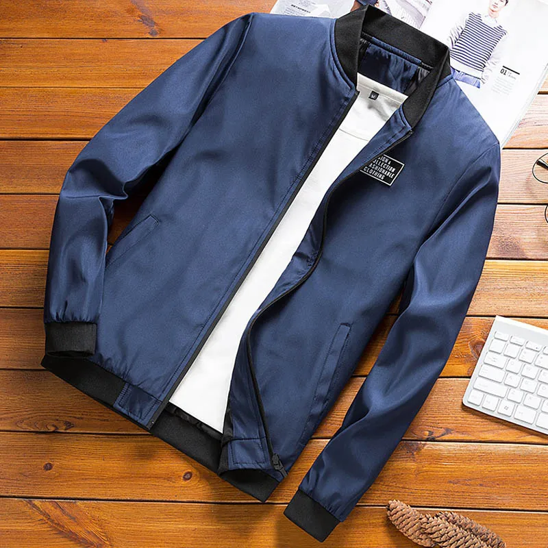 Blue 001 MANTLCONX, летняя, осенняя мужская куртка, брендовая одежда, ветровка, мужские пальто, бейсбольная куртка, Повседневная тонкая мужская куртка размера плюс M-4XL - Цвет: Blue 001